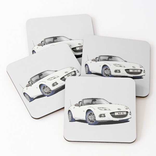 Item preview, White Mazda MX5 car designed and sold by Webazoot Industries - Car Art.
