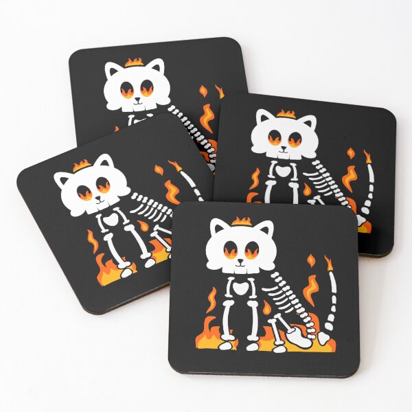 Item preview, Flaming Cat Skeleton designed and sold by eternallygifted.