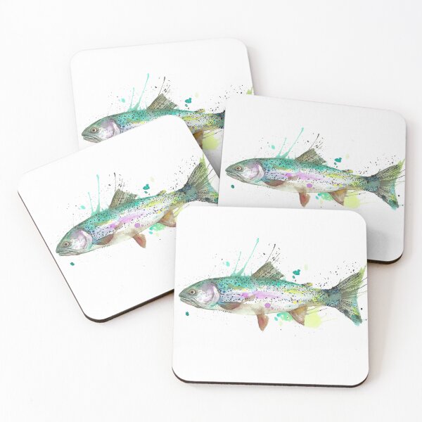 Item preview, Rainbow trout watercolor painting - PNW fish designed and sold by tylershae.