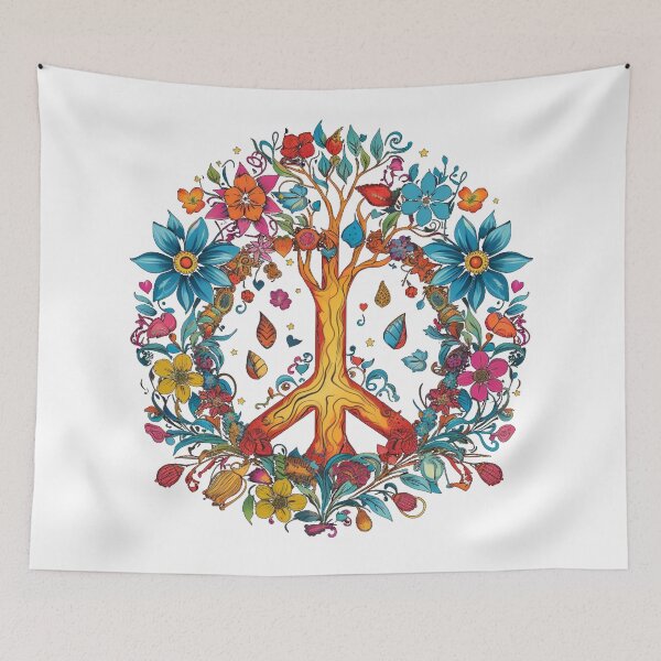 Item preview, Peace sign with plants and tree without backgrounds By Jonathan P. and AI designed and sold by JonathanP514.