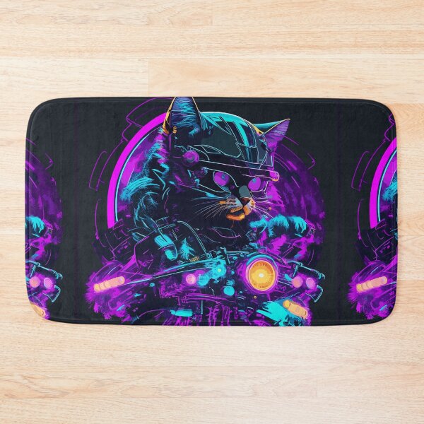 Item preview, Biker cat neon style designed and sold by elearah1.