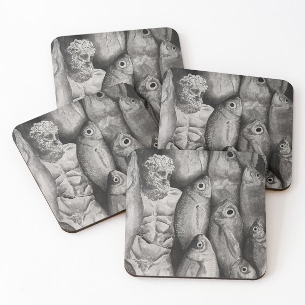 Item preview, Charcoal Drawing of Fish and A Statue designed and sold by Seeing-Eye-Eyes.