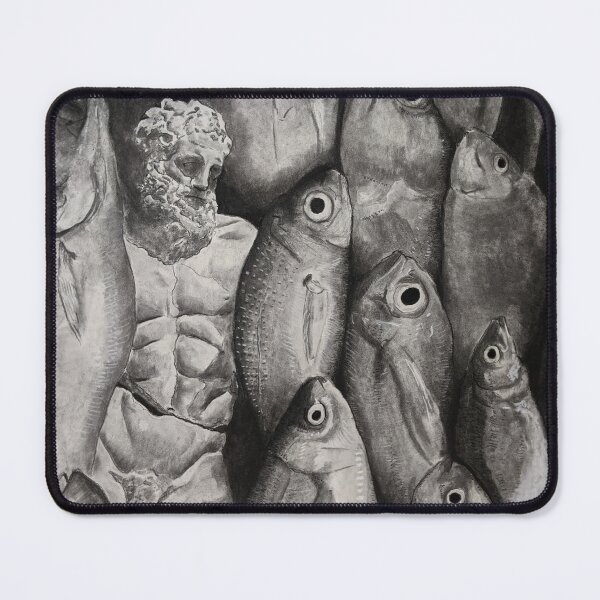 Item preview, Charcoal Drawing of Fish and A Statue designed and sold by Seeing-Eye-Eyes.