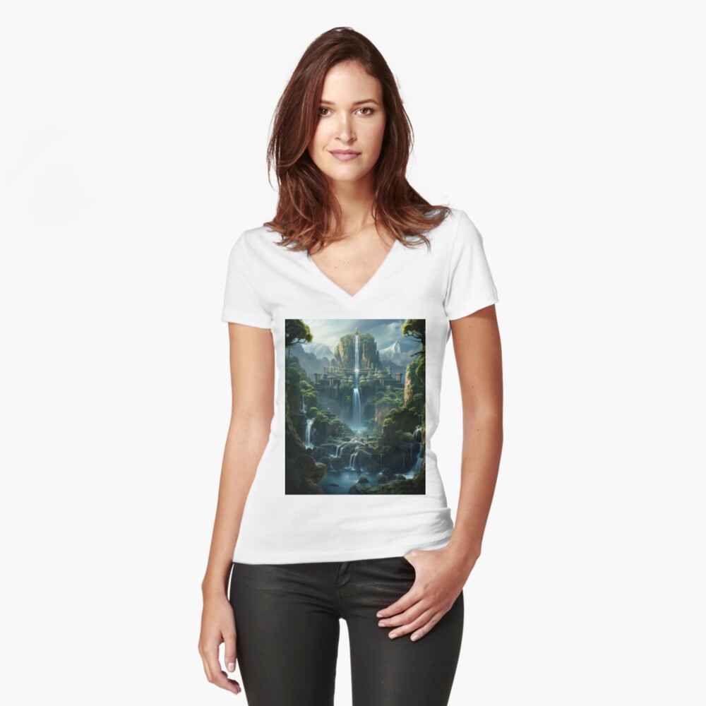 Vista previa del artículo con la obra «Camiseta entallada de cuello en V», diseñado y vendido por paletteparadDsg.