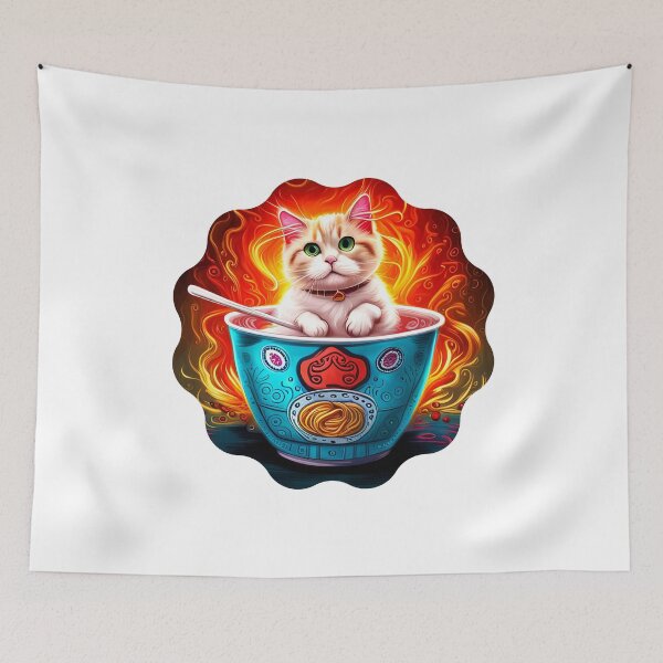 Artikelvorschau, Kawaii Vintage japanische Ramen-Katze entworfen und verkauft von Posivibez Designs.