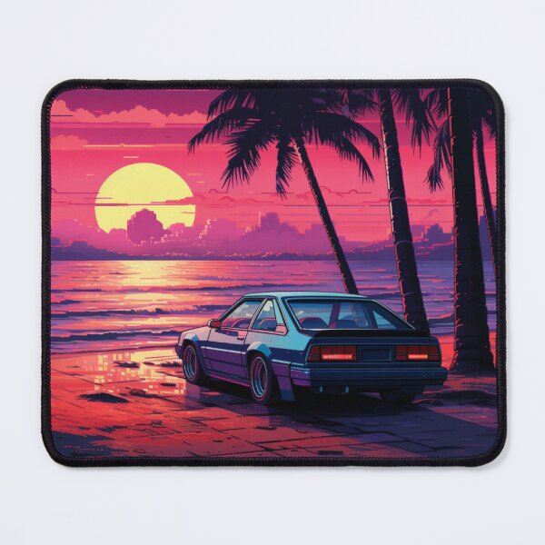 Item preview, Sunset Retrowave Car Art designed and sold by NaNaSpaceStore.