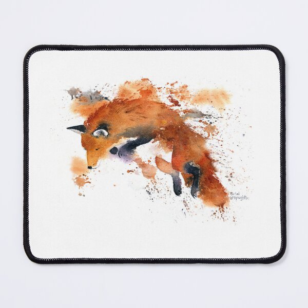 Item preview, Leaping fox in splashy watercolour designed and sold by artbyrachel.
