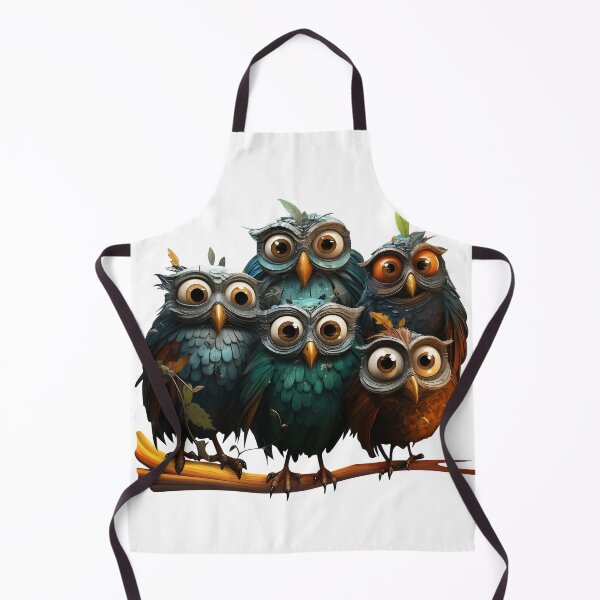 Item preview, This illustration features adorable and comical owl characters perched on a branch designed and sold by BogatyrovaOlena.