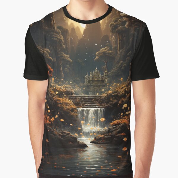 Vista previa del artículo con la obra «Digital Mirage: Sunlit Waterfall in Pixel Precision - 11», diseñado y vendido por Moisky Art.