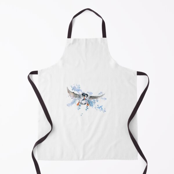 Item preview, puffin landing with eels in his beak designed and sold by artbyrachel.