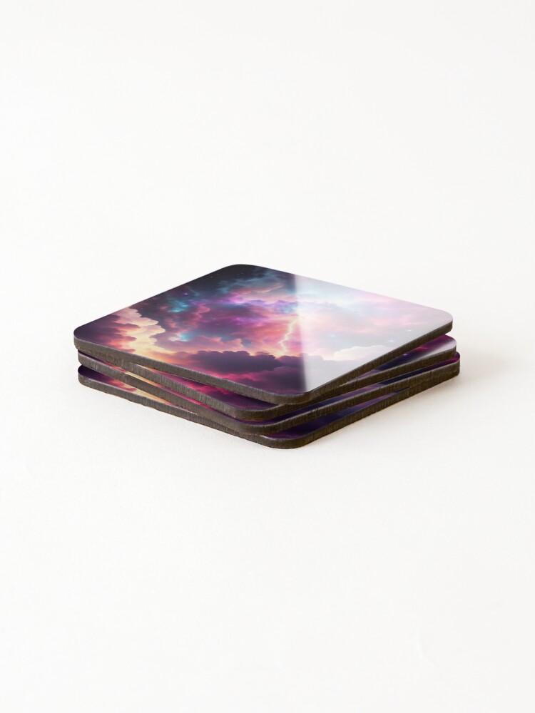 Thumbnail 4 of 5, Coasters (Set of 4), Fantasy sky with lightning designed and sold by RKDDesigns.