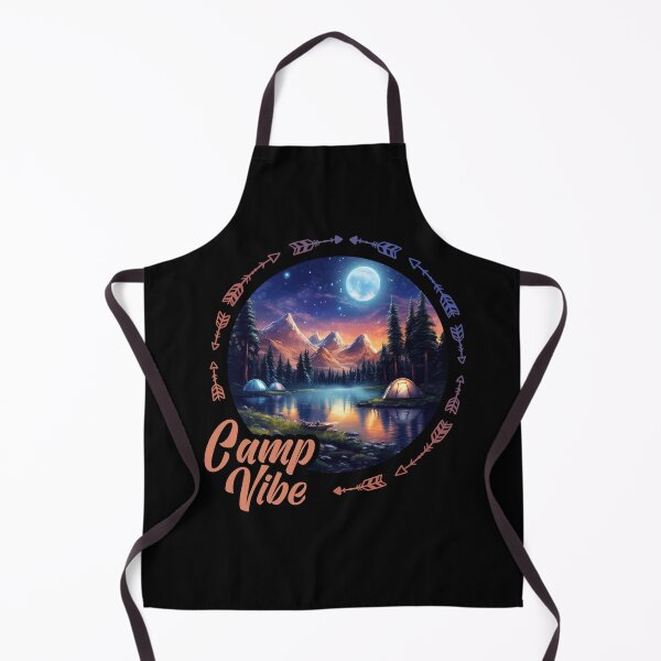 Item preview, Camp Vibe Tents With Mountains Forest Trees Sunset Lake By Night With Stars designed and sold by xenami.