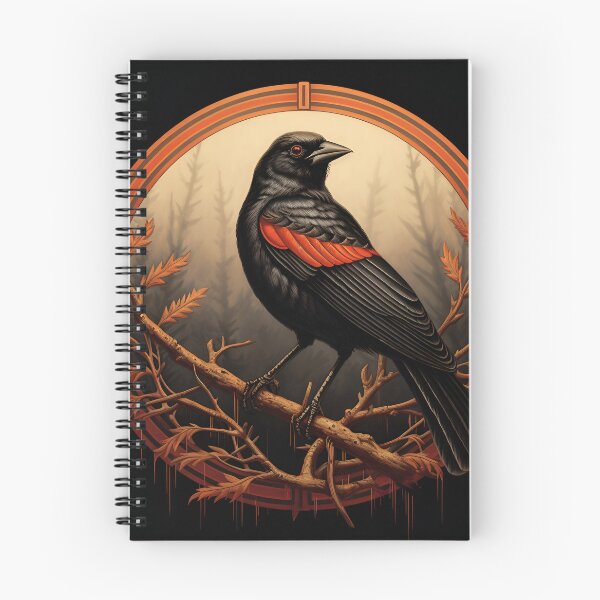 Item preview, Red winged blackbird on branch graphic designed and sold by AndyMcBird.