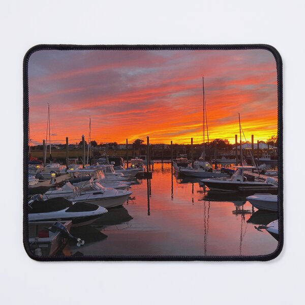 Item preview, Harbor Ablaze: A Cosmic Sunset over Marina Skies designed and sold by AltitudeEchoes.