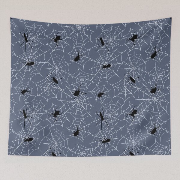 Item preview, Black Spiders on Spider Web, Spooky Cobwebs  designed and sold by CreativeDraws42.