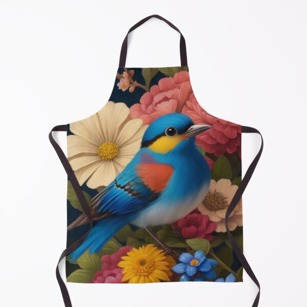 Artikelvorschau, Niedlicher kleiner blauer Vogel mit generativer KI der Blumenillustration entworfen und verkauft von juoctaviniarts.