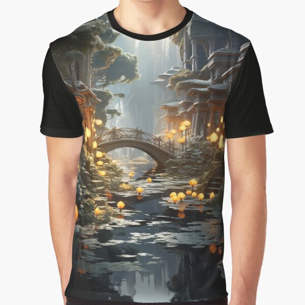 Vista previa del artículo con la obra «Digital Mirage: Sunlit Waterfall in Pixel Precision - 20», diseñado y vendido por Moisky Art.