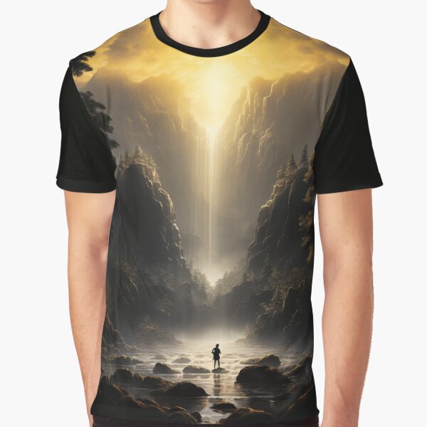 Vista previa del artículo con la obra «Digital Mirage: Sunlit Waterfall in Pixel Precision - 21», diseñado y vendido por Moisky Art.