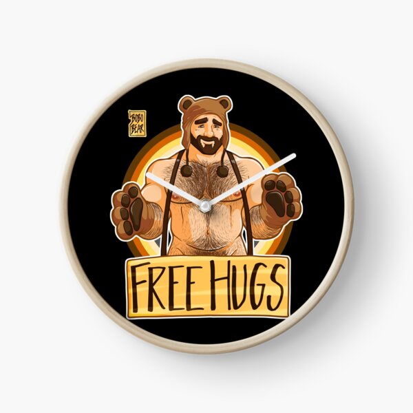 ADAM LIKES HUGS - BEAR PRIDE Clock