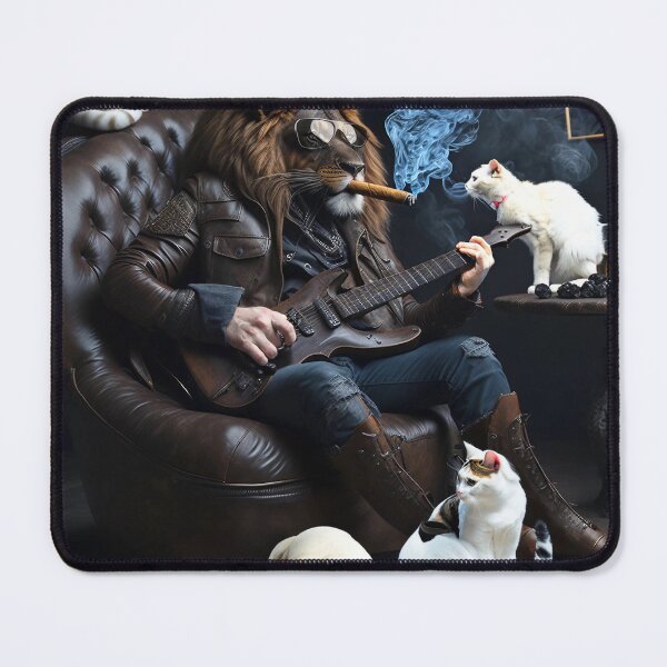 Item preview, lion playing guitar , smoking cigar  designed and sold by DeluxBee.