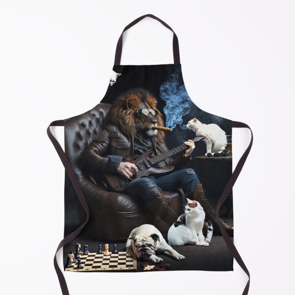 Item preview, lion playing guitar , smoking cigar designed and sold by DeluxBee.