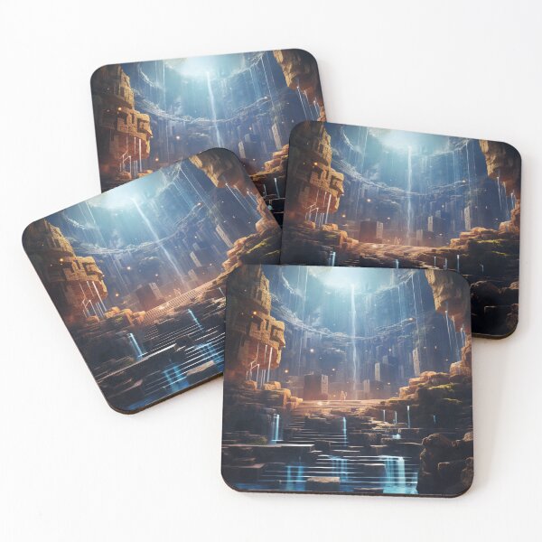 Item preview, Digital Mirage: Sunlit Waterfall in Pixel Precision - 22 designed and sold by Moisky Art.