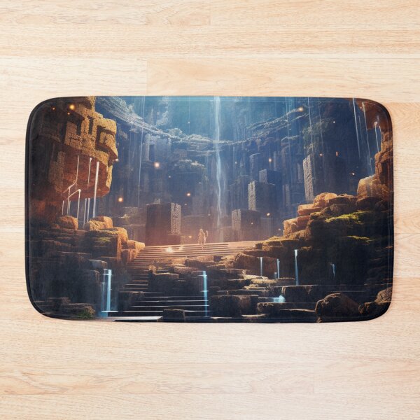 Item preview, Digital Mirage: Sunlit Waterfall in Pixel Precision - 22 designed and sold by Moisky Art.