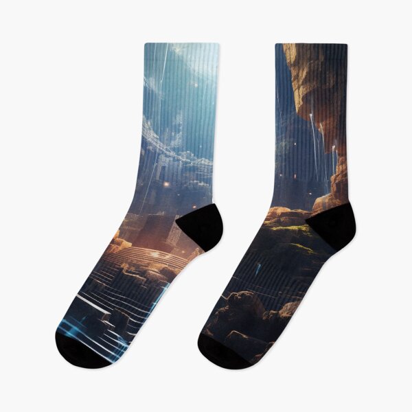 Item preview, Digital Mirage: Sunlit Waterfall in Pixel Precision - 22 designed and sold by Moisky Art.