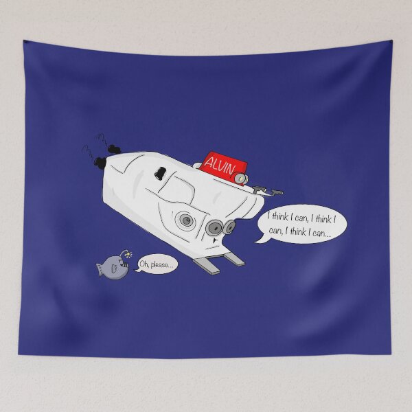 Item preview, Alvin, the Courageous Submersible" Cartoon Print - Inspirational Design designed and sold by blue-planet-art.