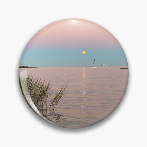 Item preview, Lunar Serenity: Moonlit Sunset on the Connecticut Shoreline designed and sold by AltitudeEchoes.