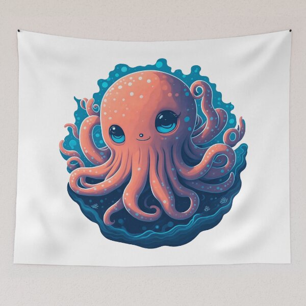 Item preview, Wonders of the ocean, smiling octopus in the depth designed and sold by EnzoGatti.