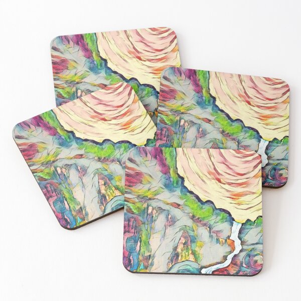Item preview, Sun over mountain waterfall designed and sold by George Hutton Hunter.