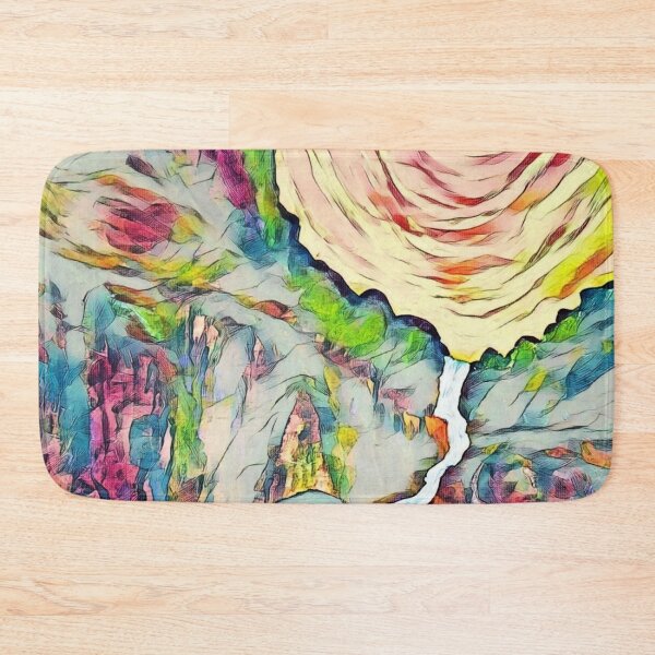 Item preview, Sun over mountain waterfall designed and sold by George Hutton Hunter.