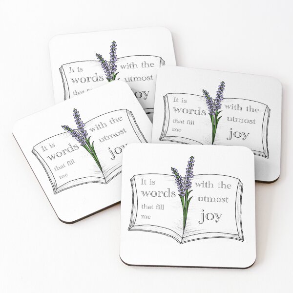 Item preview, It is words that fill me with the utmost joy - Colorful Lavender Plant Sticks in a Book - Dark / Light Academia designed and sold by 420igor.