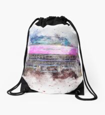 Vintage Pink Cadillac Splash! Drawstring Bag