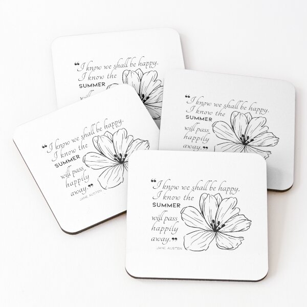 Item preview, Jane Austen quote in black - I know we shall be happy. designed and sold by MerytonGallery.