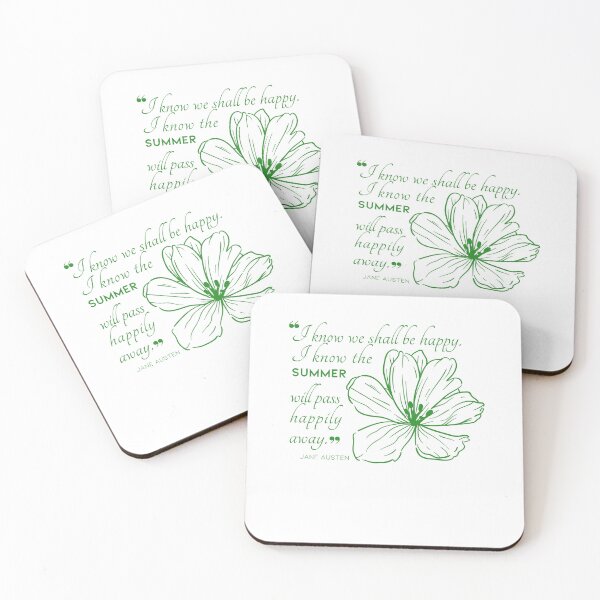 Item preview, Jane Austen quote in green - I know we shall be happy. designed and sold by MerytonGallery.