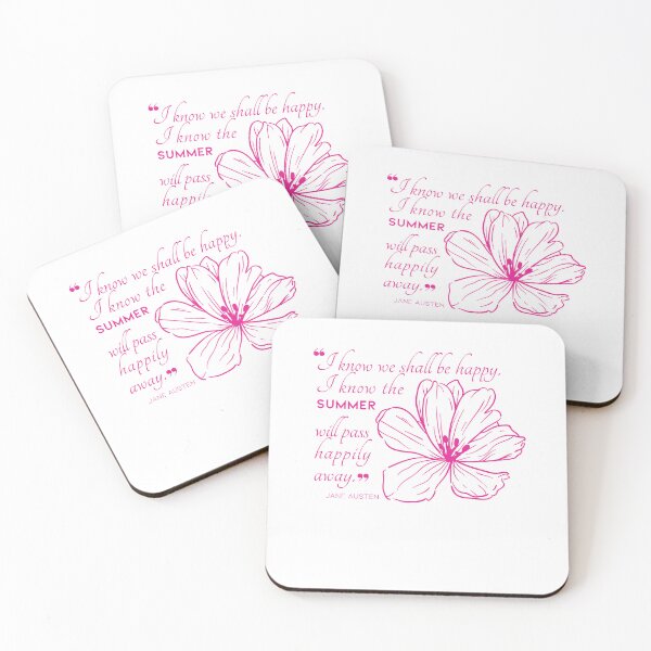 Item preview, Jane Austen quote in pink - I know we shall be happy. designed and sold by MerytonGallery.