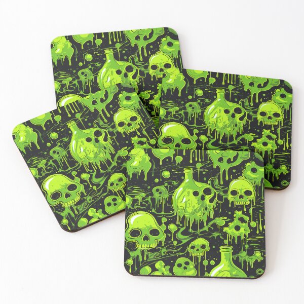 Aperçu de l'œuvre Neon Dayglo Toxic Skull Sludgefest créée et vendue par AestheticNow.