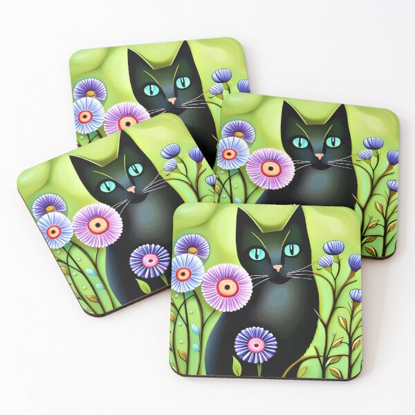 Item preview, Lawn Panther in the Flowers designed and sold by Reclining Buddha Cat.