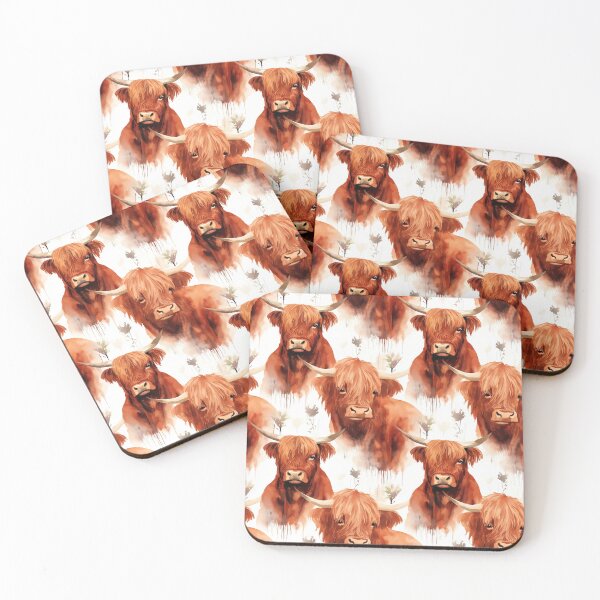 Item preview, Highland Cow Seamless Pattern Design designed and sold by CaledoniArt.