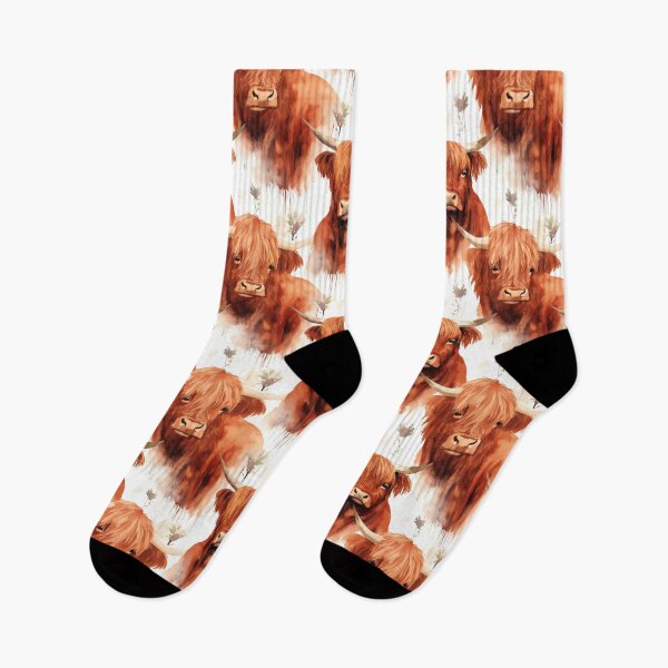 Item preview, Highland Cow Seamless Pattern Design designed and sold by CaledoniArt.