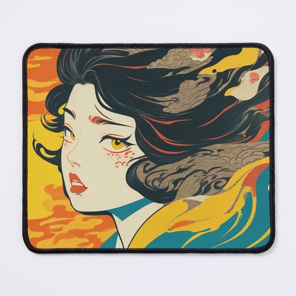 Item preview, Golden Ukiyo-e Fusion: Wind-Swept Japanese Girl designed and sold by piwon.