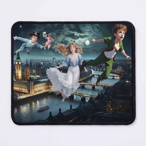 Item preview, Peter Pan & The Darling Children Flying Above London Peter Pan Inspired Art designed and sold by CDC40.
