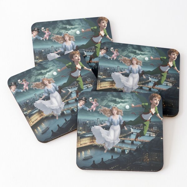Item preview, Peter Pan & The Darling Children Flying Above London Peter Pan Inspired Art designed and sold by CDC40.