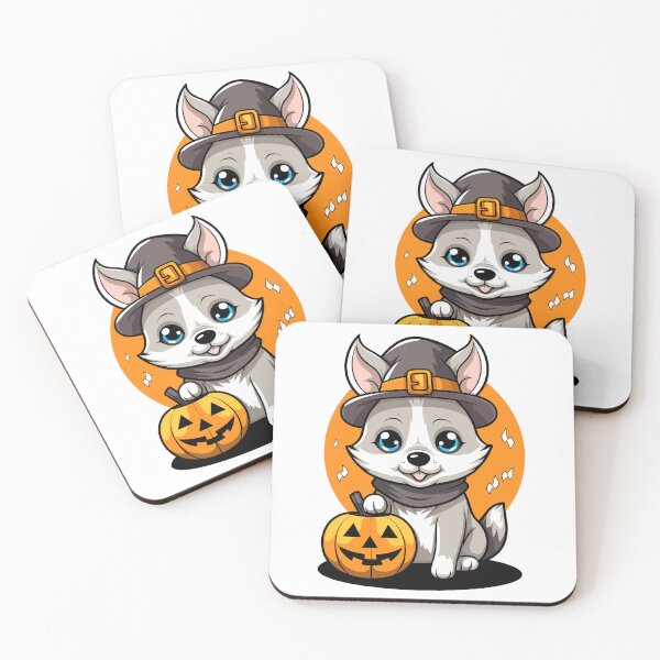 Item preview, Kawaii Halloween Husky Dog Max designed and sold by RetroPrints.