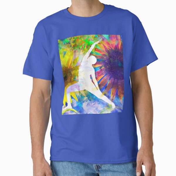 Peaceful Warrior on Sunflower - Yoga Pose Classic T-Shirt