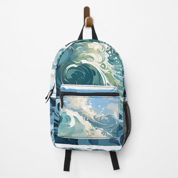 Item preview, Gentle Embrace of Waves: An Organic Symphony in Blues and Greens designed and sold by Retro Fit.