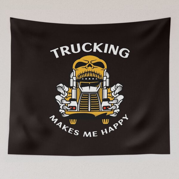 Item preview, Trucker Skull Trucking Makes Me Happy GW designed and sold by TeamsterLife.