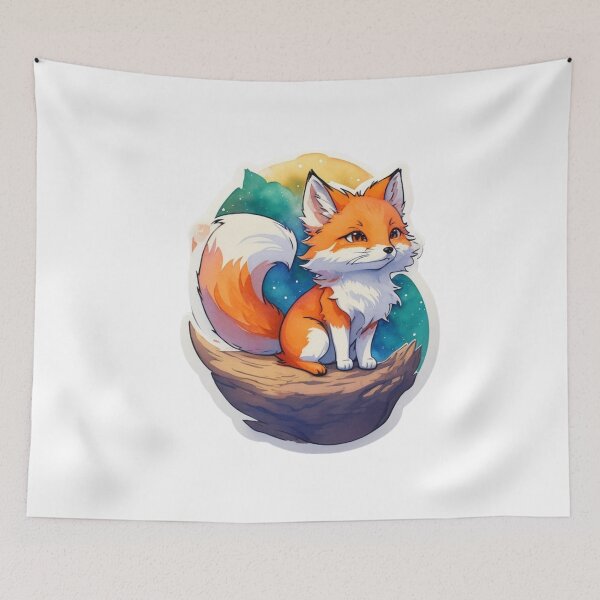 Item preview, Hand drawn Dreaming Fox, Fantasy Fox with Space Background designed and sold by YourNameMatters.